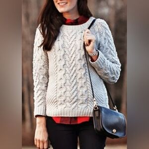 Coach Gray Cable Knit Sweater - Womens Medium